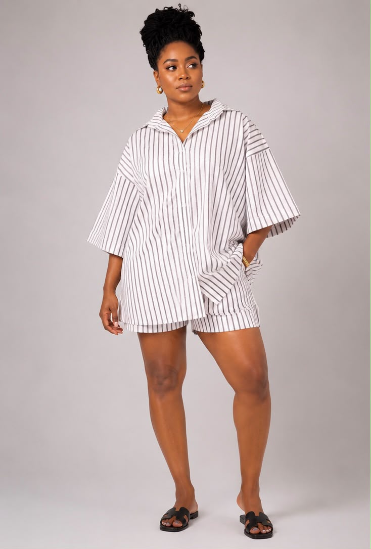 Oversized 2pcs Shirt/Short sets