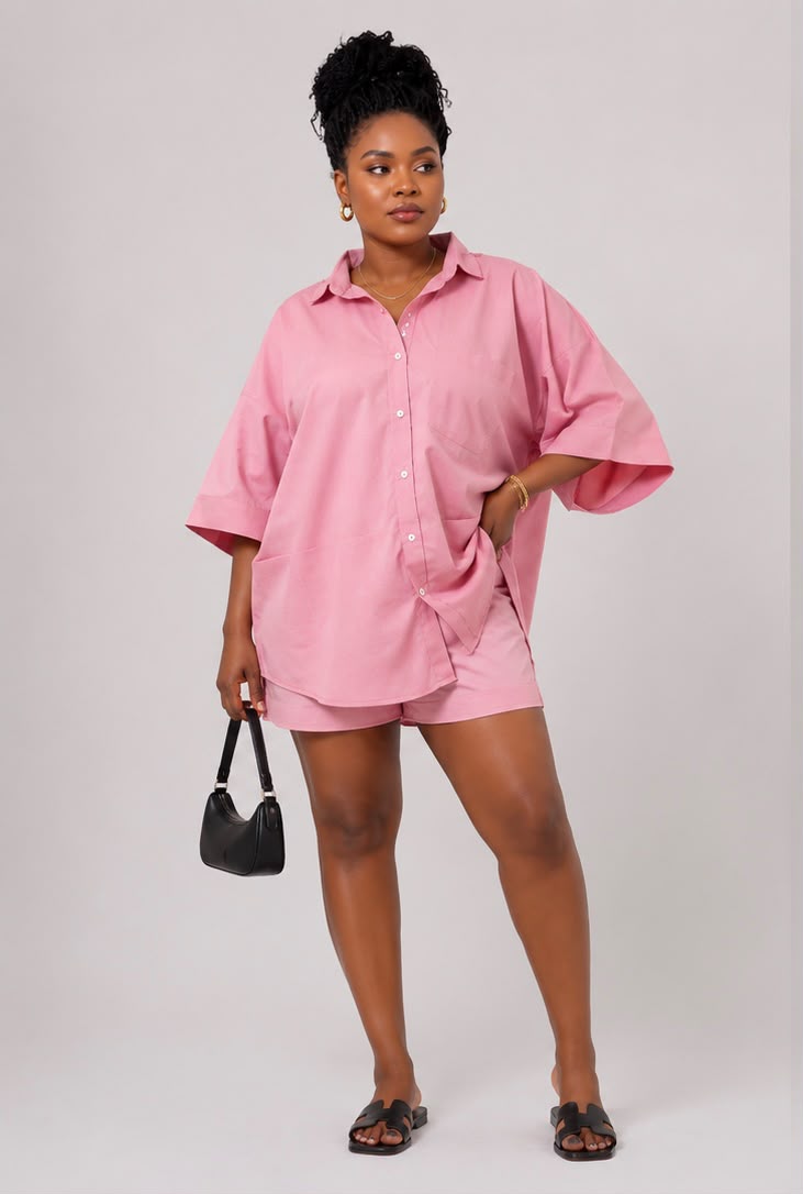 Oversized 2pcs Shirt/Short sets