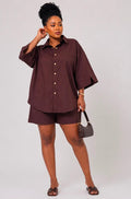 oversized 2-piece shirt/short sets
