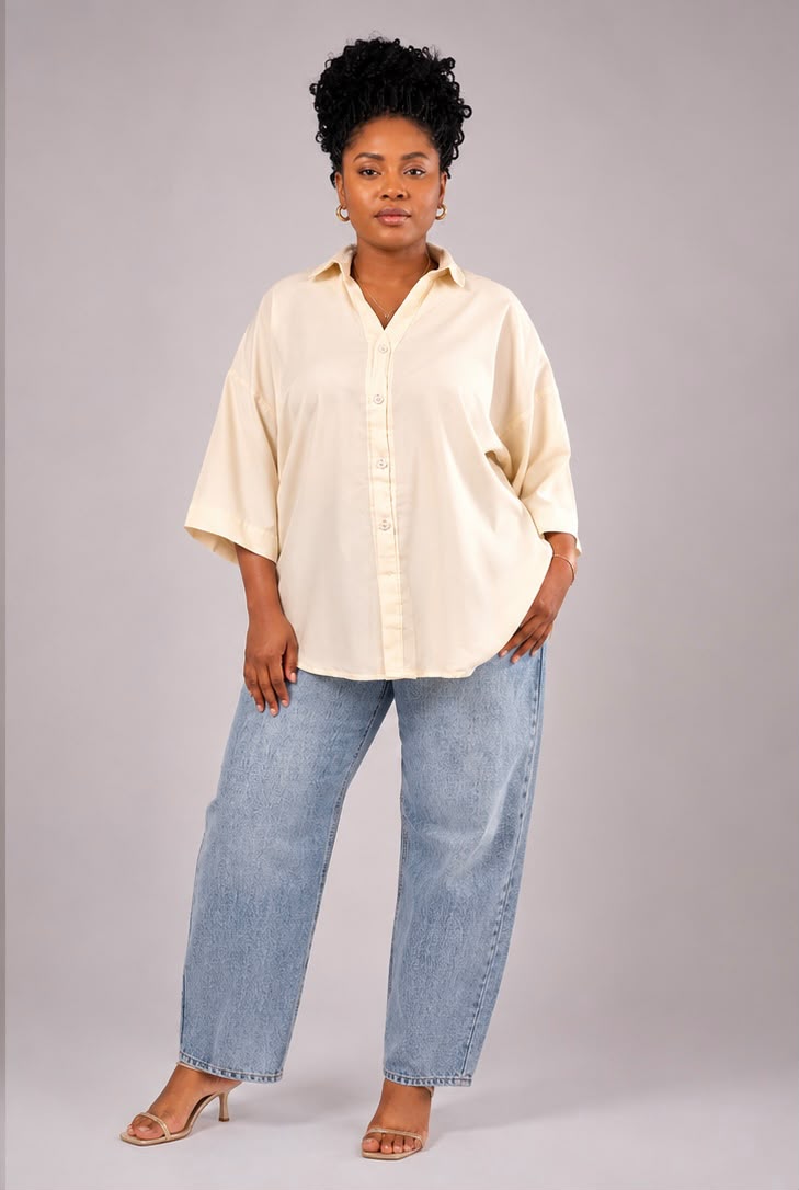 Plain Cream Color Shirt