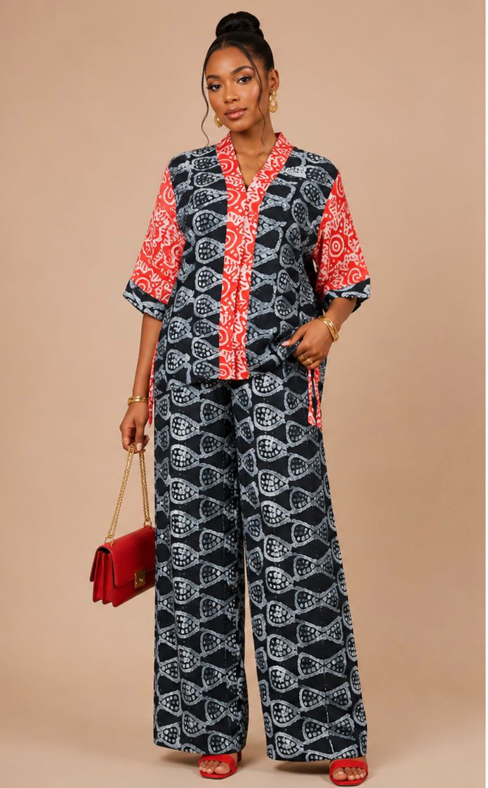Crepe Adire 2-Piece Set –| UK Size 14-16