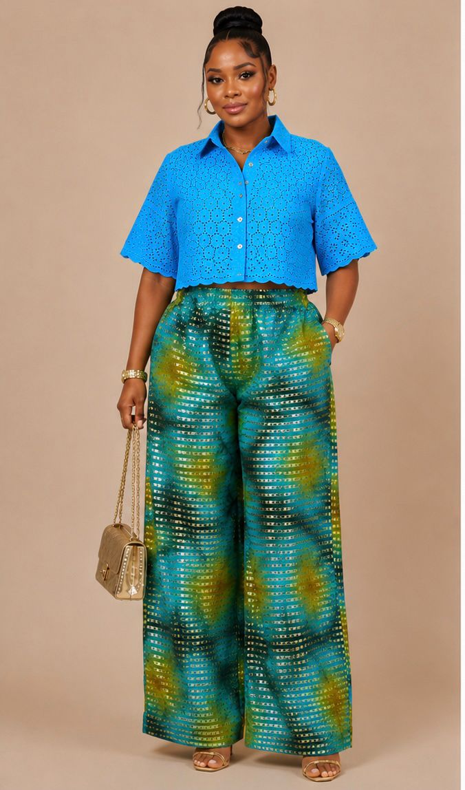 Adire Antique Lace 2-Piece Set – Women's Co-ord | UK Size 10-12